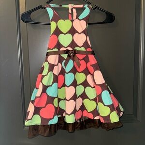 Rare Editions Halter Heart Dress Girls XS (4/5) no size tag